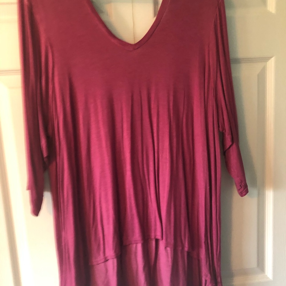 Boutique Plus 2X DARK PINK Quarter Sleeve